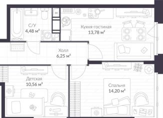 Продаю двухкомнатную квартиру, 49.8 м2, Ленинградская область