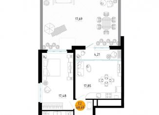 Продается 1-ком. квартира, 68.7 м2, Рязанская область