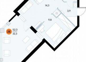 Продажа 1-комнатной квартиры, 51.7 м2, поселок городского типа Заозерное, улица Аллея Дружбы, 10А