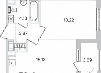 Продажа 1-ком. квартиры, 38.3 м2, Пушкин