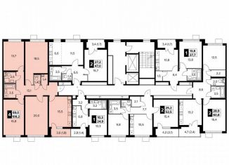 Продаю 3-ком. квартиру, 63.2 м2, деревня Сапроново, ЖК 1-й Донской, 2