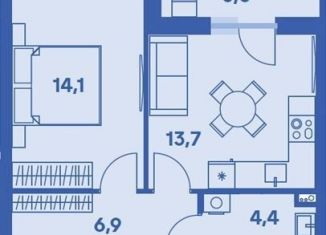 Продаю двухкомнатную квартиру, 40.9 м2, Пермь