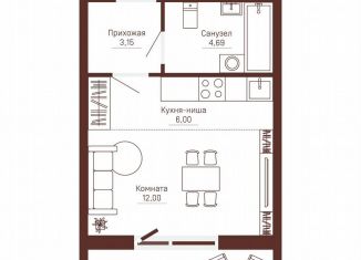 Квартира на продажу студия, 28.3 м2, Пермь