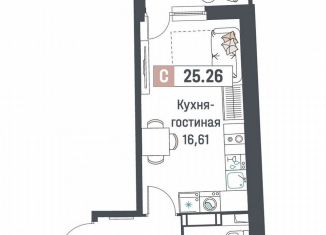 Продается квартира студия, 25.3 м2, Мурино, ЖК Авиатор