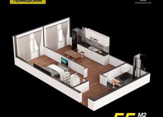 Продаю однокомнатную квартиру, 55.1 м2, Махачкала, проспект Насрутдинова, 162