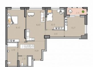 Продажа 3-ком. квартиры, 80.4 м2, Екатеринбург, Ленинский район, улица Печатников, 5