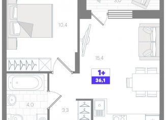 1-ком. квартира на продажу, 36.1 м2, Тюмень