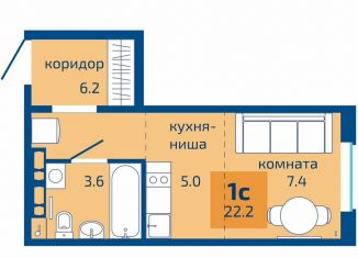 Продам однокомнатную квартиру, 22.2 м2, Пермь, Целинная улица, 59