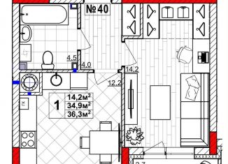 Продается однокомнатная квартира, 36.3 м2, Нижегородская область