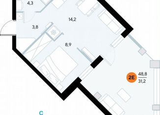 Продам 1-ком. квартиру, 48.3 м2, поселок городского типа Заозерное, улица Аллея Дружбы, 10А