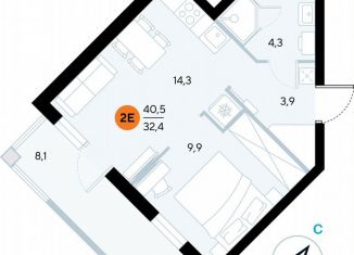 Продается 1-комнатная квартира, 40.1 м2, поселок городского типа Заозерное, улица Аллея Дружбы, 10А