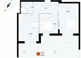 Двухкомнатная квартира на продажу, 91 м2, поселок городского типа Заозерное, улица Аллея Дружбы, 10А