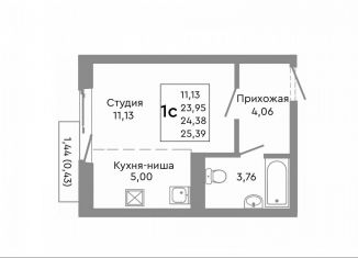Продажа 1-комнатной квартиры, 24.4 м2, Челябинск