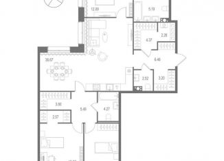Продаю 3-комнатную квартиру, 122.5 м2, Санкт-Петербург, метро Горный институт