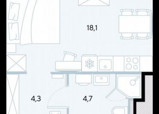 Продаю 1-ком. квартиру, 41.6 м2, поселок городского типа Заозерное, улица Аллея Дружбы, 10А