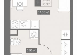 Квартира на продажу студия, 22 м2, Санкт-Петербург
