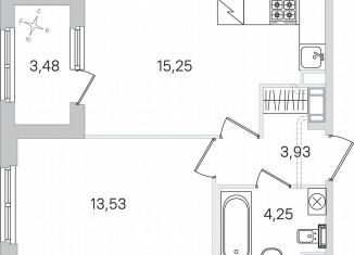 Продам 1-ком. квартиру, 38.7 м2, Пушкин