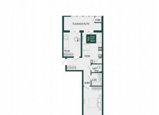 Продажа двухкомнатной квартиры, 59.3 м2, Краснодар, микрорайон Образцово