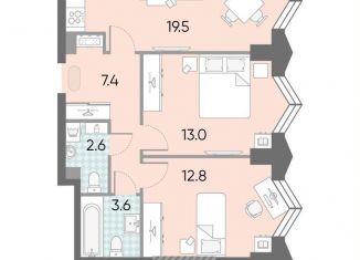 Продажа 2-комнатной квартиры, 58.9 м2, Москва, ЖК Зиларт, 21/22, метро ЗИЛ