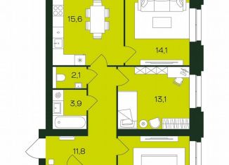 Продается 3-ком. квартира, 77.9 м2, Чебоксары, Чебоксарский проспект, поз5.23