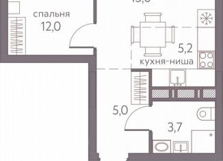 Двухкомнатная квартира на продажу, 41.5 м2, Пермь