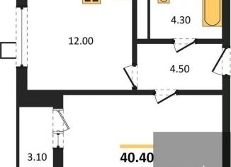 Продаю 1-ком. квартиру, 40.4 м2, Воронеж
