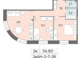 Продажа 2-комнатной квартиры, 56.8 м2, Москва, ЖК Зиларт, 18/19/27, метро ЗИЛ