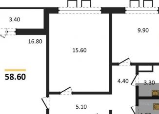 Продаю двухкомнатную квартиру, 58.6 м2, Воронеж