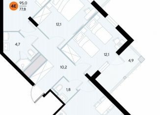 Продам 3-комнатную квартиру, 94.2 м2, поселок городского типа Заозерное, улица Аллея Дружбы, 10А
