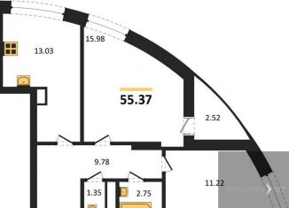 Продаю двухкомнатную квартиру, 55.4 м2, село Новая Усмань, Полевая улица, 47А
