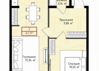 Продаю однокомнатную квартиру, 53 м2, Махачкала, улица Даганова, 139