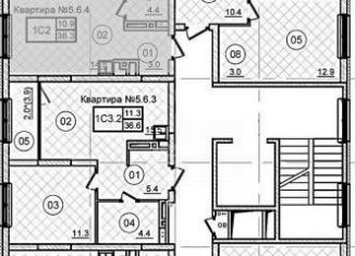 Продам однокомнатную квартиру, 39.6 м2, деревня Сапроново, Калиновая улица, 3, ЖК Первый Квартал
