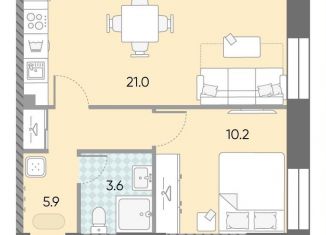 Продаю однокомнатную квартиру, 40.7 м2, Москва, ЖК Зиларт, 18/19/27, метро ЗИЛ
