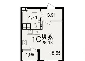 Продается квартира студия, 28.2 м2, Тула