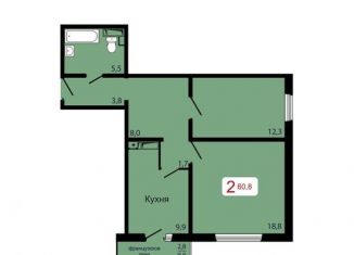 Продается 2-ком. квартира, 60.8 м2, Красноярский край