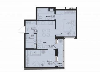 Продажа 2-ком. квартиры, 50.9 м2, Мурино