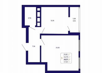 Продажа 1-комнатной квартиры, 46.3 м2, Республика Башкортостан