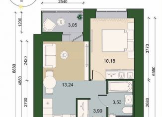Продажа 1-комнатной квартиры, 32.4 м2, городской посёлок Новоселье, ЖК Уютный, Адмиралтейская улица, 6
