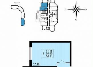 Продаю 1-комнатную квартиру, 36.1 м2, Владимир, улица Родионовка, 4А