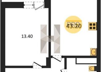 Продам 1-комнатную квартиру, 43.2 м2, Воронеж