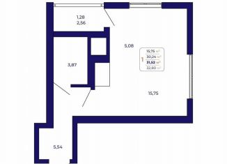 Продается квартира студия, 31.5 м2, Республика Башкортостан, проспект Дружбы Народов, 5
