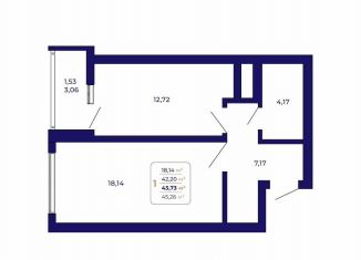 Продам 1-ком. квартиру, 43.7 м2, Республика Башкортостан, проспект Дружбы Народов, 5