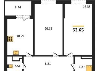 Продается 2-ком. квартира, 63.7 м2, Воронеж