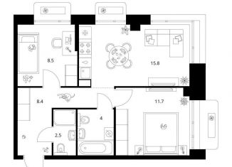 Продаю 2-комнатную квартиру, 50.9 м2, Татарстан