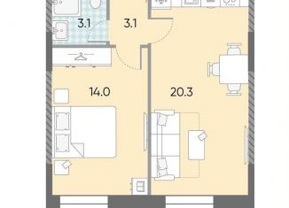 1-ком. квартира на продажу, 40.5 м2, Москва, ЖК Зиларт, 18/19/27, метро ЗИЛ