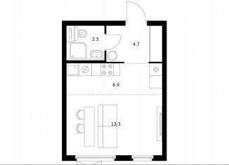 Продается квартира студия, 27.4 м2, Московская область