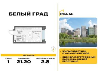 Продается квартира студия, 21.2 м2, Московская область, жилой комплекс Белый Grad, 112