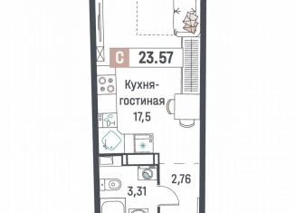 Продаю квартиру студию, 23.6 м2, Мурино, ЖК Авиатор