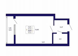 Продается квартира студия, 29 м2, Республика Башкортостан, проспект Дружбы Народов, 5