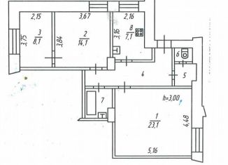 Продается трехкомнатная квартира, 69.2 м2, Мурманск, проспект Ленина, 63